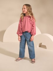 Pink Ruffle Long Sleeve Blouse (3-16yrs) - Image 4 of 8