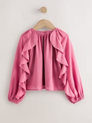 Pink Ruffle Long Sleeve Blouse (3-16yrs) - Image 6 of 8