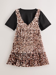 Bronze Sequin Dress and T-Shirt Set (3-16yrs) - Image 4 of 7
