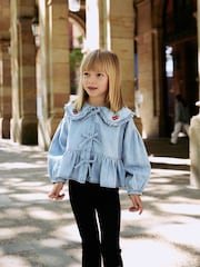 Blue Denim Collar Long Sleeve Blouse (3-16yrs) - Image 2 of 8