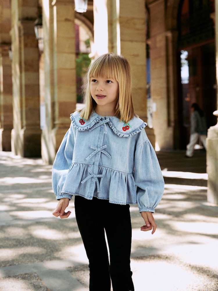 Blue Denim Collar Long Sleeve Blouse (3-16yrs) - Image 2 of 8
