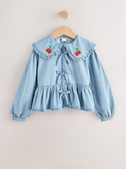Blue Denim Collar Long Sleeve Blouse (3-16yrs) - Image 5 of 8