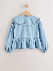 Blue Denim Collar Long Sleeve Blouse (3-16yrs) - Image 6 of 8