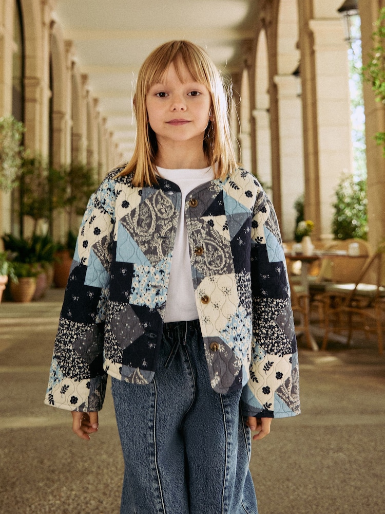 Multi Navy Quilted Shacket (3-16yrs) - Image 1 of 11
