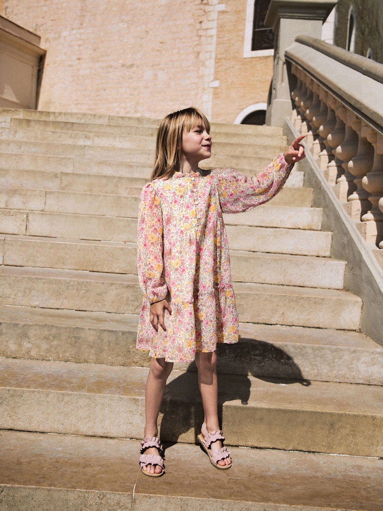 Sage Green Ditsy Tiered Dress (3-16yrs) - Image 1 of 11