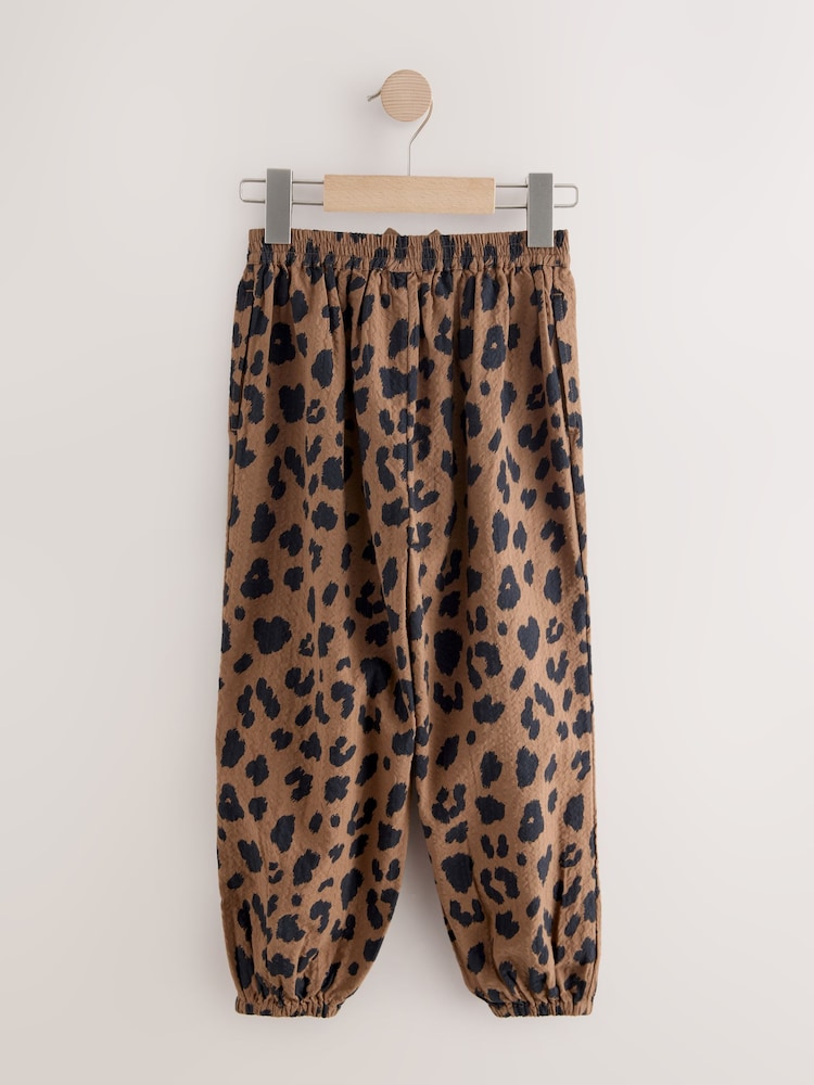 Leopard Print Pull-On 100% Cotton Trousers (3-16yrs) - Image 6 of 8