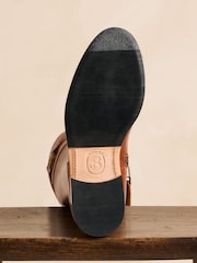 Joules X Spanish Boot Co. Chestnut Brown Leather Boots - Image 10 of 14