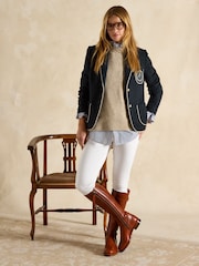 Joules X Spanish Boot Co. Chestnut Brown Leather Boots - Image 2 of 14