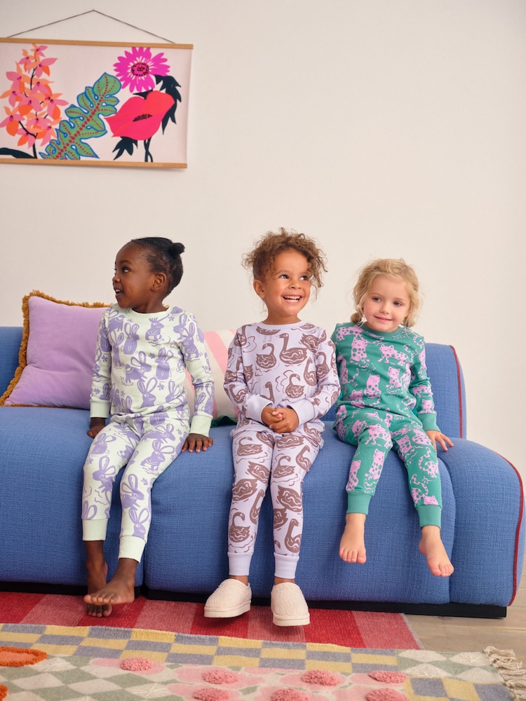 Purple/Green Stampy Character Snuggle Pyjamas 3 pack (9mths-12yrs) - Image 1 of 10 Purple/Green Stampy Character Snuggle Pyjamas 3 pack (9mths-12yrs) - Image 1 of 10