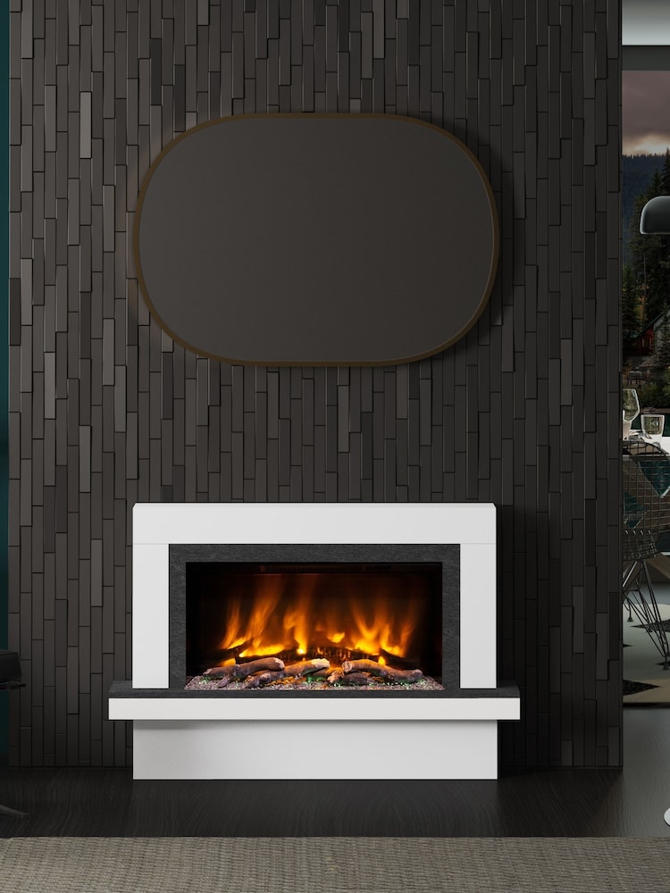 Be Modern Ice White Vardo Complete 47inch Electric Fireplace - Image 1 of 5