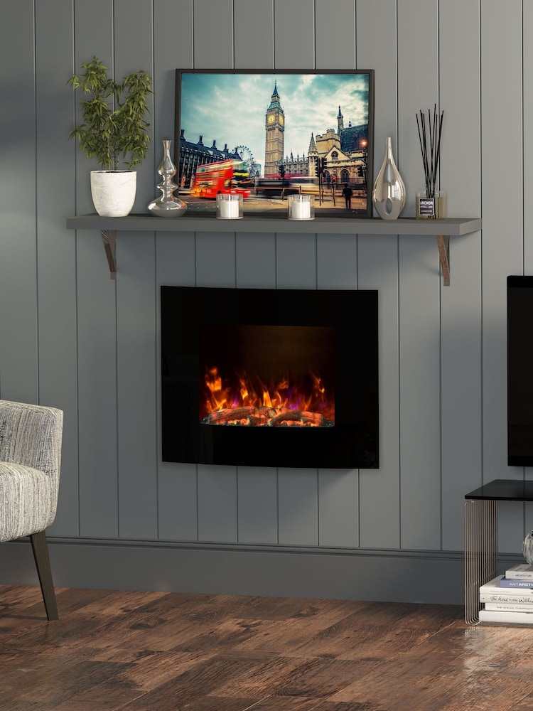 Be Modern Black Quatro Wall Mounted Electric Fire - Image 1 of 7