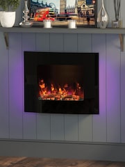 Be Modern Black Quatro Wall Mounted Electric Fire - Image 2 of 7