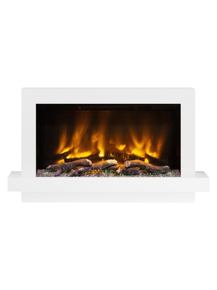 Be Modern Ash White Huxton Wall Mounted 41inch Electric Fire - Image 2 of 6