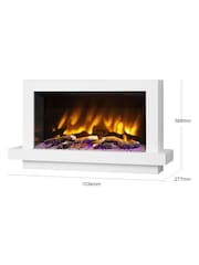 Be Modern Ash White Huxton Wall Mounted 41inch Electric Fire - Image 4 of 6