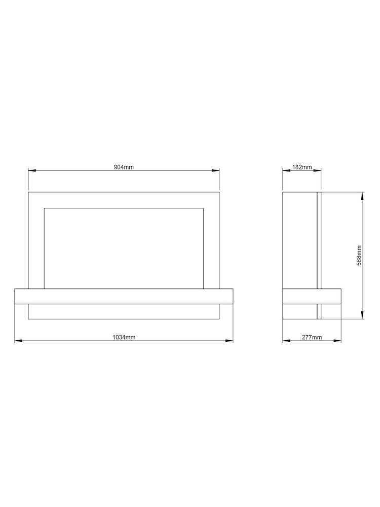 Be Modern Ash White Huxton Wall Mounted 41inch Electric Fire - Image 6 of 6
