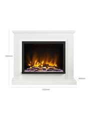 Be Modern White Micro Marble Alesso Complete Electric Fireplace - Image 3 of 5