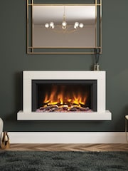 Be Modern White Micro Marble Impero Wall Mounted 47inch Electric Fire - Image 1 of 4