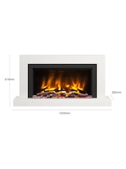 Be Modern White Micro Marble Impero Wall Mounted 47inch Electric Fire - Image 3 of 4