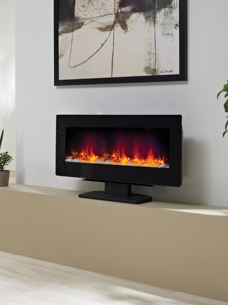 Be Modern Black Amari Wall Mounted Electric Fire - Image 2 of 8