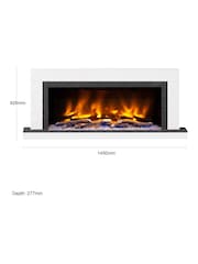 Be Modern Ice White Vardo Wall Mounted 57inch Electric Fireplace - Image 5 of 5
