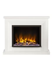 Be Modern White Micro Marble Cabrina Complete Electric Fireplace - Image 2 of 5