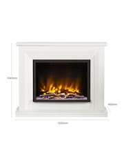 Be Modern White Micro Marble Cabrina Complete Electric Fireplace - Image 3 of 5