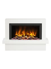 Be Modern White Micro Marble Impero Complete 47inch Electric Fireplace - Image 3 of 6