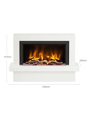 Be Modern White Micro Marble Impero Complete 47inch Electric Fireplace - Image 5 of 6
