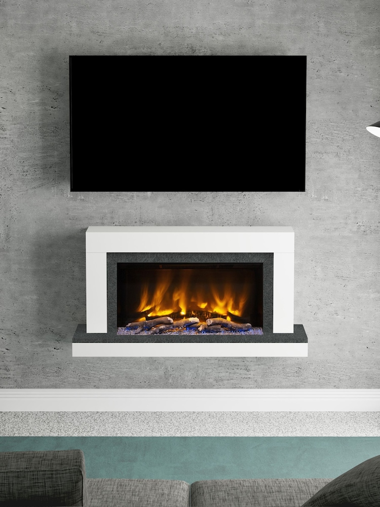 Be Modern Ice White Vardo Wall Mounted 47inch Electric Fire - Image 1 of 5