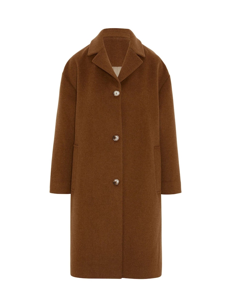 Vivere Brown Oversized Sadie Midi Coat - Image 5 of 5