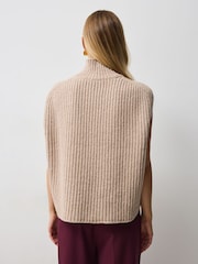 Vivere Natural Elise Chunky Knitted Sleeveless Jumper - Image 3 of 5