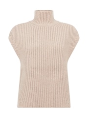 Vivere Natural Elise Chunky Knitted Sleeveless Jumper - Image 5 of 5