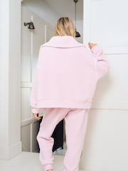Jim Jam the Label Pink Borg Zip Twosie Pyjamas - Image 2 of 5