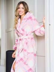 Jim Jam the Label Pink Check Dressing Gown - Image 3 of 6
