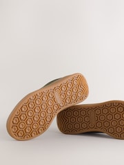 Khaki Green Suede Lace Up Smart Trainers - Image 5 of 7