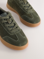 Khaki Green Suede Lace Up Smart Trainers - Image 7 of 7