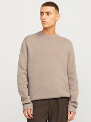 JACK & JONES Brown Milano Stitch Sweatshirt - Image 1 of 1