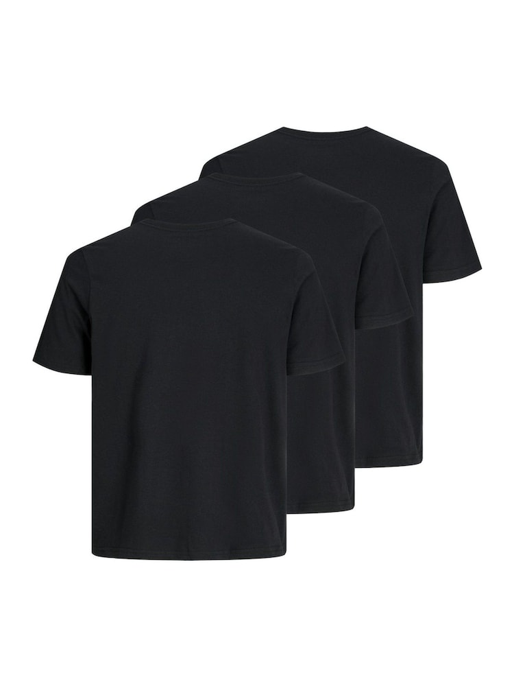 JACK & JONES Black Under T-Shirts 3 Pack - Image 5 of 5 JACK & JONES Black Under T-Shirts 3 Pack - Image 5 of 5
