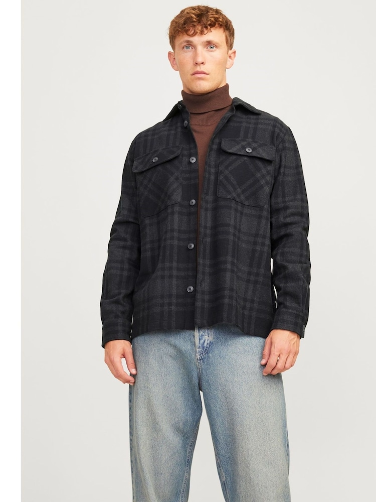JACK & JONES Black Raymond Long Sleeve 100% Cotton Shirt - Image 1 of 5