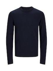 JACK & JONES Blue Lambswool Knit Sweatshirt - Image 4 of 4