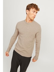 JACK & JONES Grey Lambswool Knit Sweatshirt - Image 3 of 4