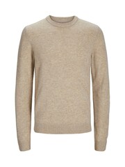 JACK & JONES Grey Lambswool Knit Sweatshirt - Image 4 of 4