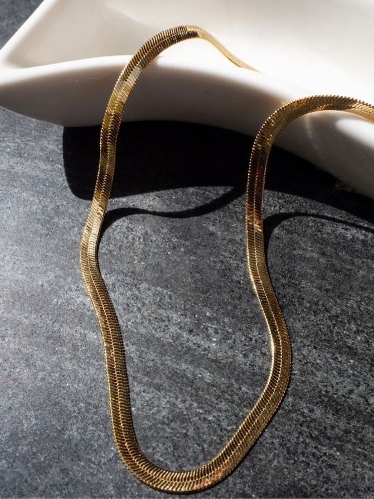 Luv Aj Gold Tone Core The Classique Herringbone Chain - Image 4 of 4