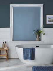 Slate Blue Ready Made Printed Plain Moisture Resistant Roller Blind - Image 2 of 4