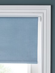 Slate Blue Ready Made Printed Plain Moisture Resistant Roller Blind - Image 3 of 4