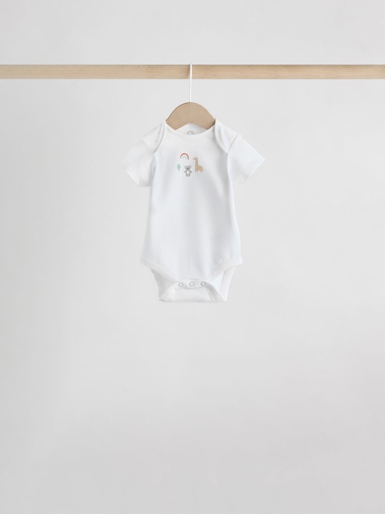 White Character 7 Pack Baby Short Sleeve Bodysuits 5 Pack - Image 2 of 14