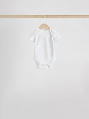 White Character 7 Pack Baby Short Sleeve Bodysuits 5 Pack - Image 4 of 14