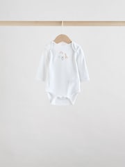 White Character 5 Pack Baby Long Sleeve 100% Cotton Bodysuits Pack - Image 2 of 12