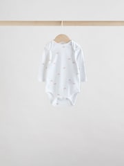 White Character 5 Pack Baby Long Sleeve 100% Cotton Bodysuits Pack - Image 3 of 12