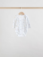 White Character 5 Pack Baby Long Sleeve 100% Cotton Bodysuits Pack - Image 4 of 12